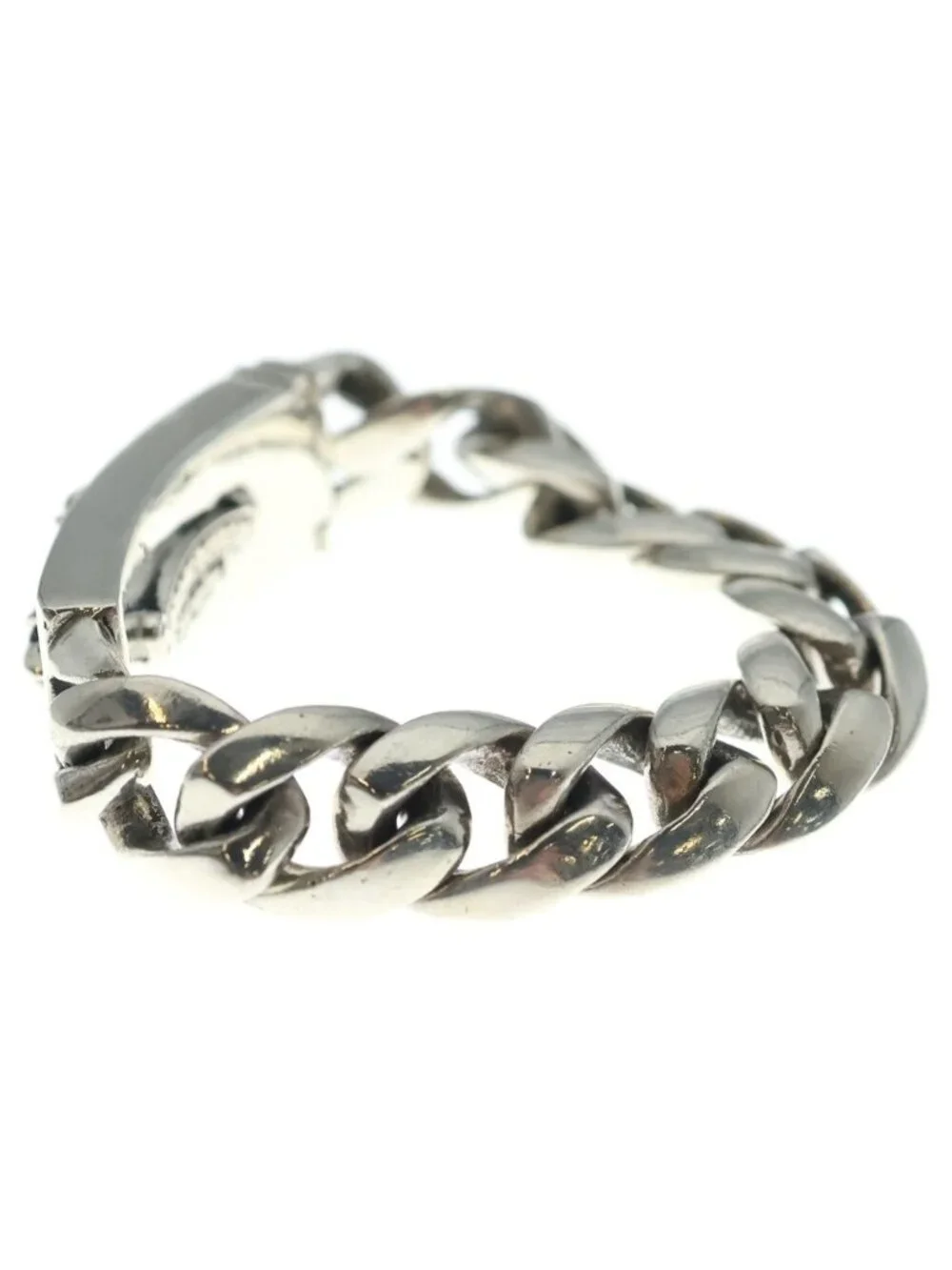 Chrome Hearts ID Floral Cross ID Classic Link Bracelet Silver
